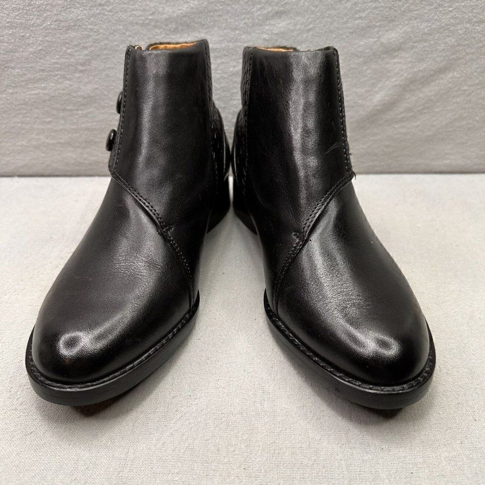 Ariat Spat Womens Size 6 (B) Ankle Boots Black Leather Pull On Snap Closure - Picture 2 of 8